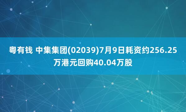 粤有钱 中集集团(02039)7月9日耗资约256.25万港元回购40.04万股